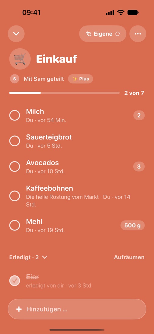 Eine Liste, zu zweit